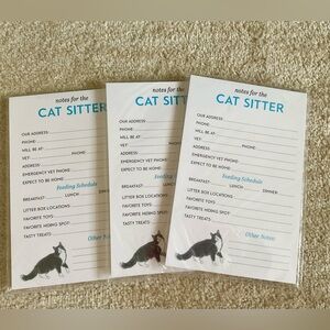NWT Set of 3 Cat Sitter Note Pads